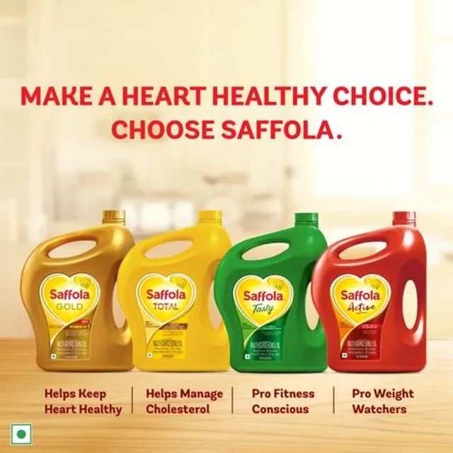 Saffola Refined Cooking oil - Blended Rice Bran & Sunflower oil - Helps Keeps Heart Healthy, 5 L Jar-7.webp